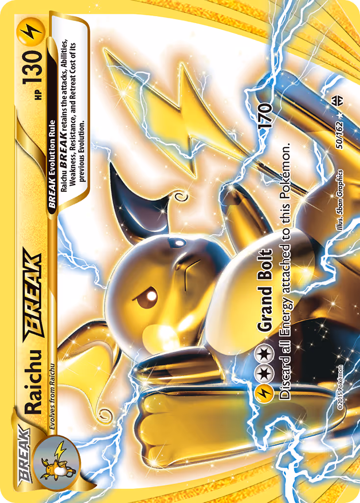Raichu BREAK 50/162 Pokemon card