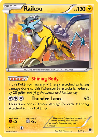 Raikou 55/162 Pokemon card