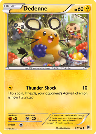 Dedenne 57/162 Pokemon card