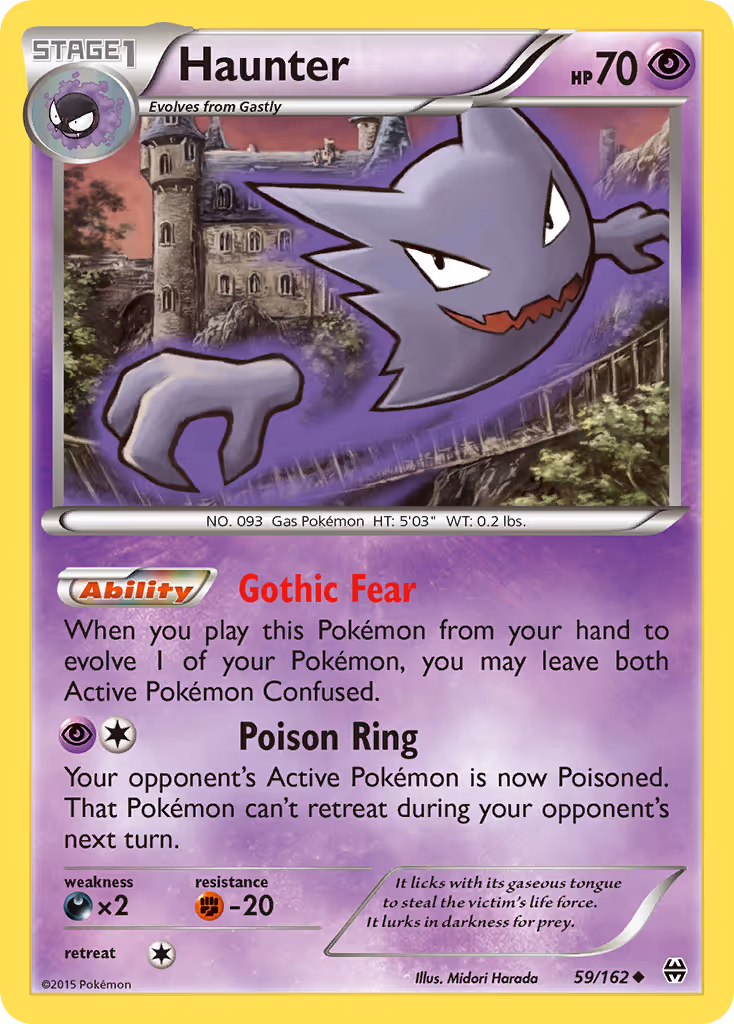 Haunter 59/162 Pokemon card
