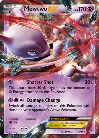 Mewtwo EX 62/162 Pokemon card