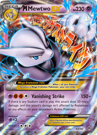 M Mewtwo EX 63/162 Pokemon card