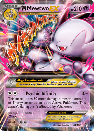 M Mewtwo EX 64/162 Pokemon card