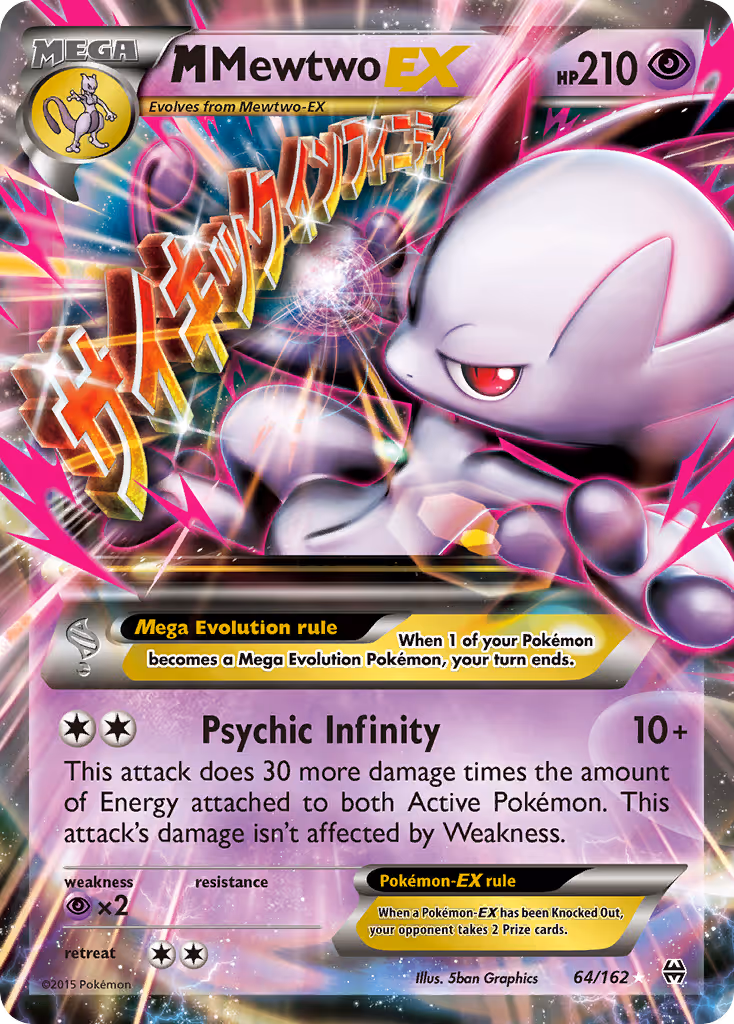 M Mewtwo EX 64/162 Pokemon card