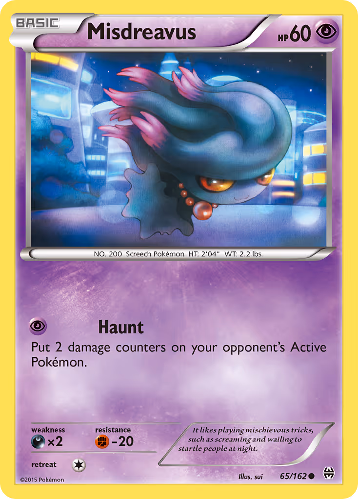 Misdreavus 65/162 Pokemon card