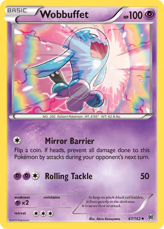 Wobbuffet 67/162 Pokemon card