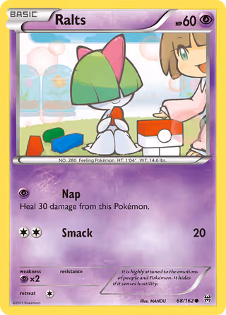 Ralts 68/162 Pokemon card
