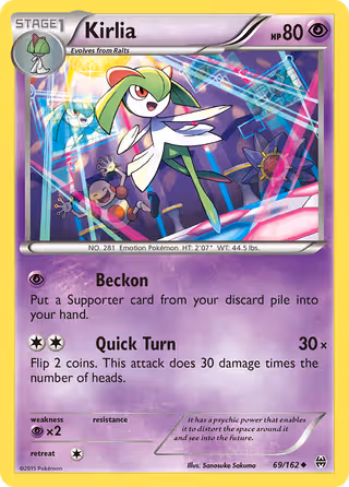 Kirlia 69/162 Pokemon card