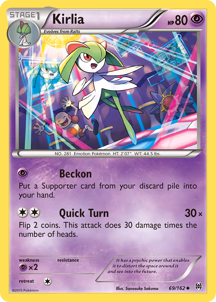 Kirlia 69/162 Pokemon card