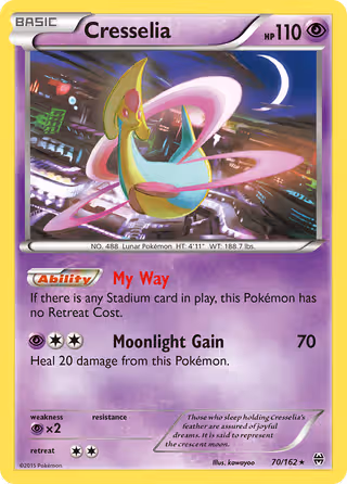 Cresselia 70/162 Pokemon card