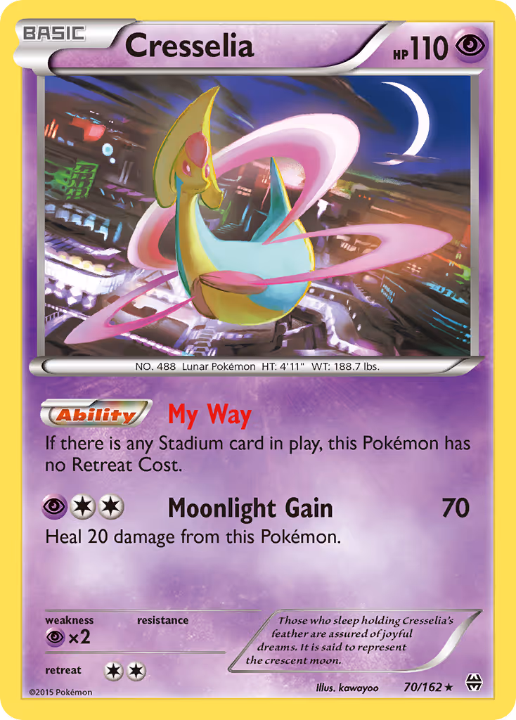 Cresselia 70/162 Pokemon card