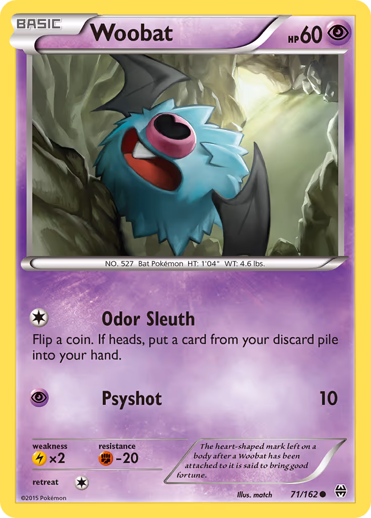 Woobat 71/162 Pokemon card