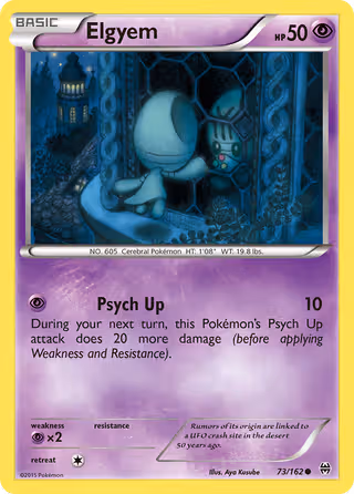 Elgyem 73/162 Pokemon card