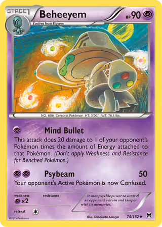 Beheeyem 74/162 Pokemon card