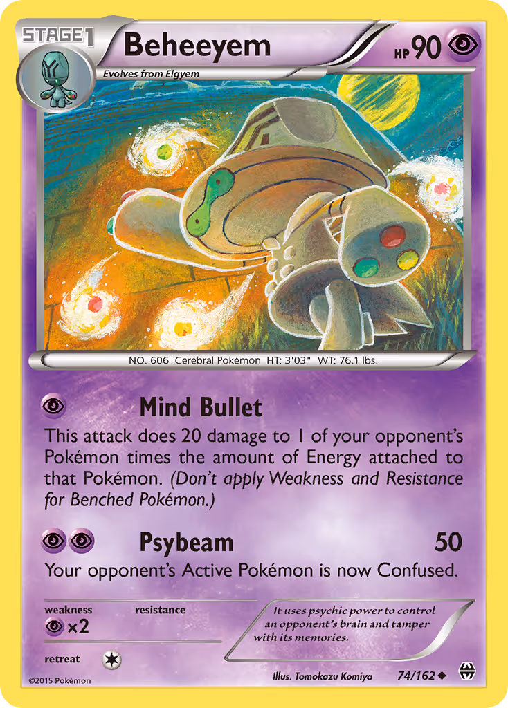 Beheeyem 74/162 Pokemon card