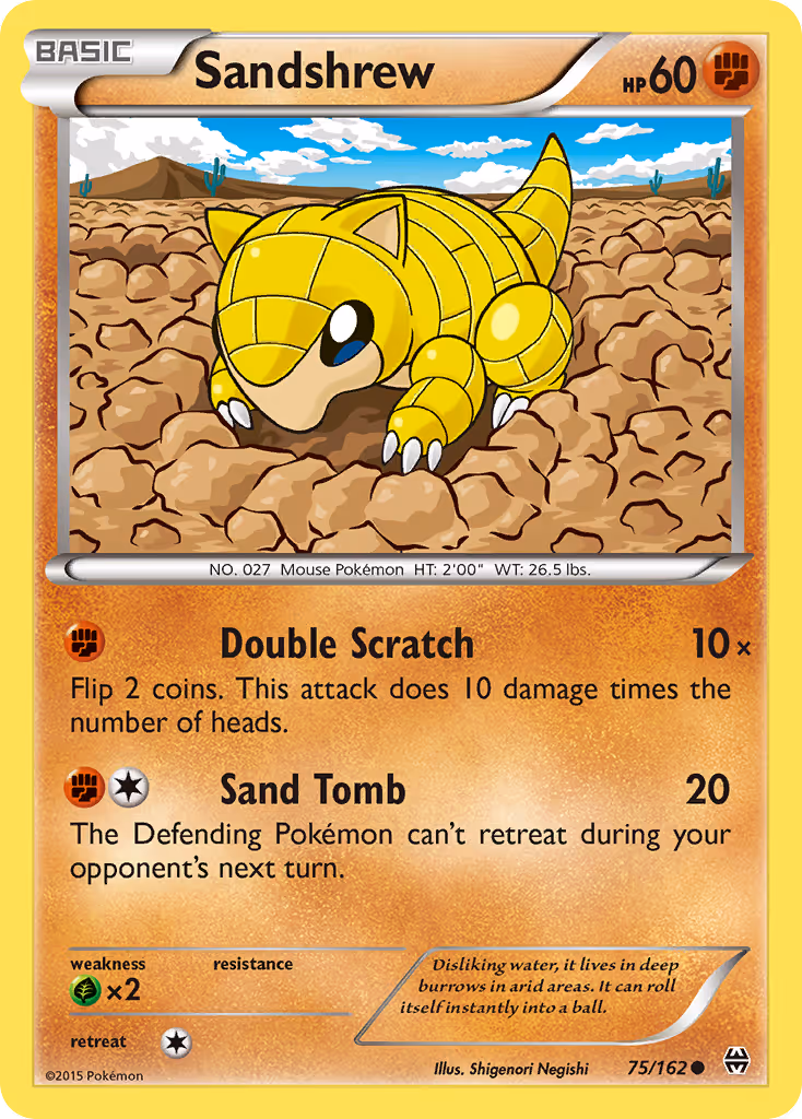 Sandshrew 75/162 Pokemon card