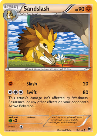 Sandslash 76/162 Pokemon card