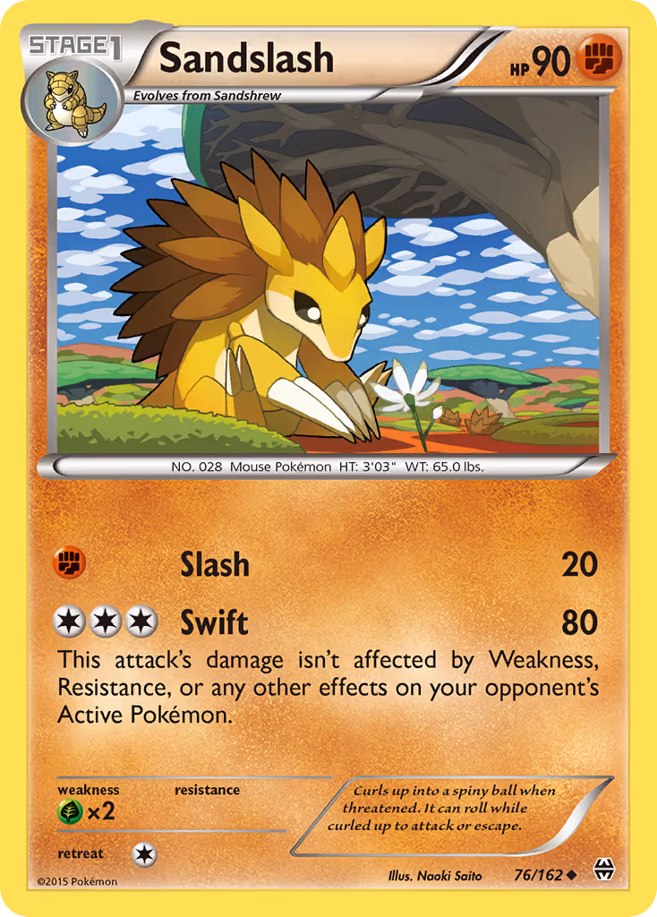 Sandslash 76/162 Pokemon card
