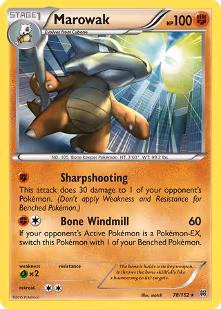 Marowak 78/162 Pokemon card