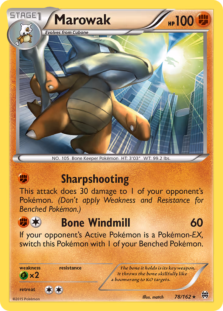 Marowak 78/162 Pokemon card