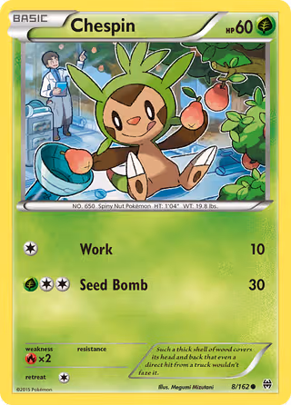 Chespin 8/162 Pokemon card