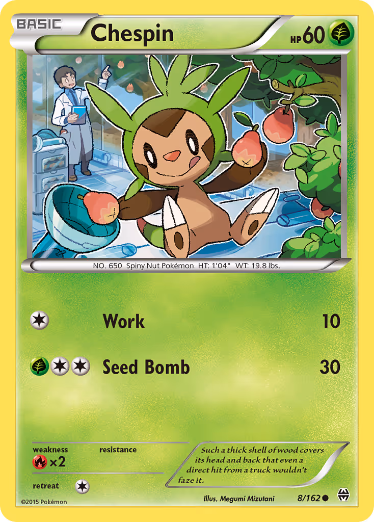 Chespin 8/162 Pokemon card
