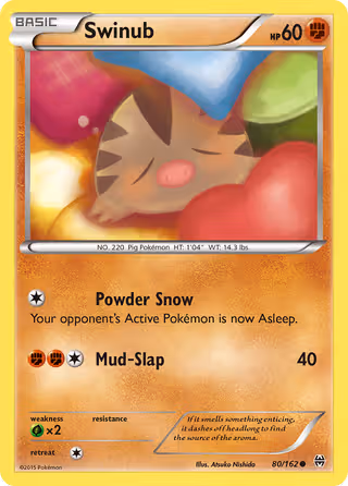 Swinub 80/162 Pokemon card
