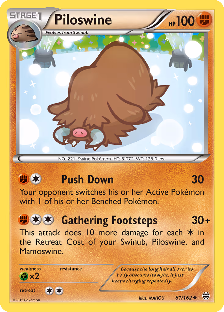Piloswine 81/162 Pokemon card