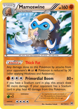 Mamoswine 82/162 Pokemon card