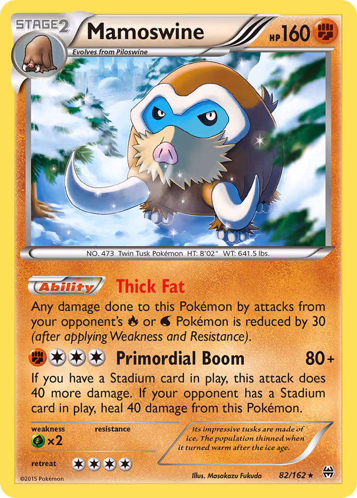 Mamoswine 82/162 Pokemon card