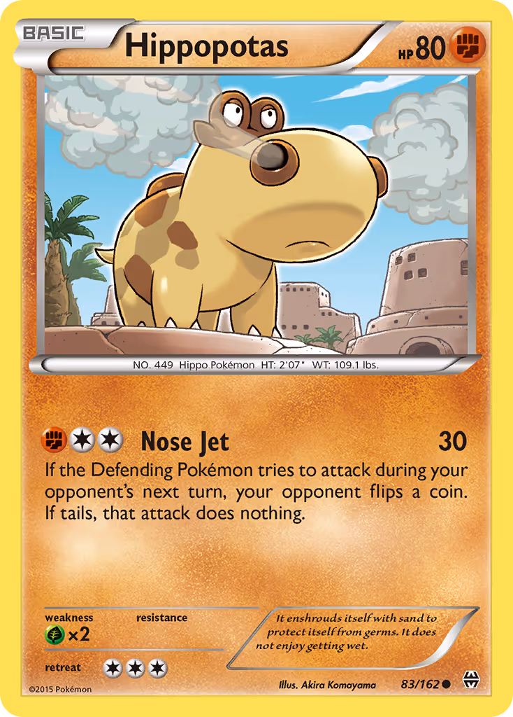 Hippopotas 83/162 Pokemon card