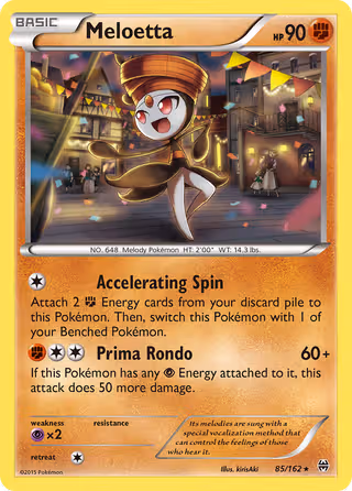 Meloetta 85/162 Pokemon card