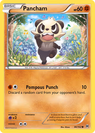 Pancham 86/162 Pokemon card