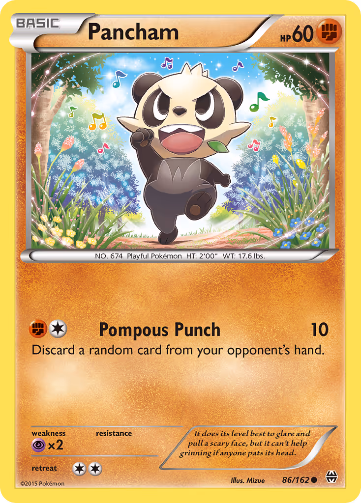 Pancham 86/162 Pokemon card
