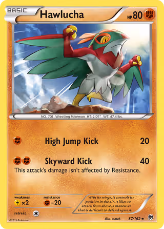 Hawlucha 87/162 Pokemon card