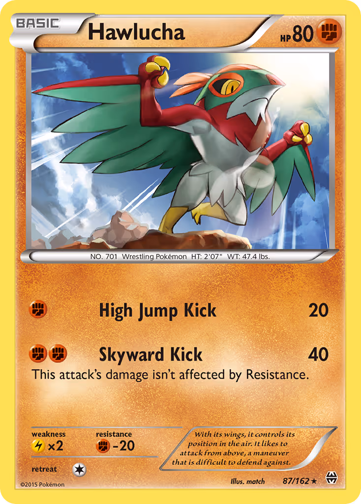 Hawlucha 87/162 Pokemon card