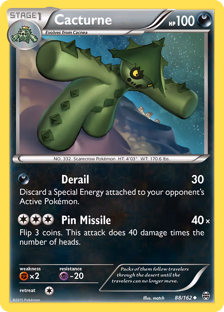 Cacturne 88/162 Pokemon card