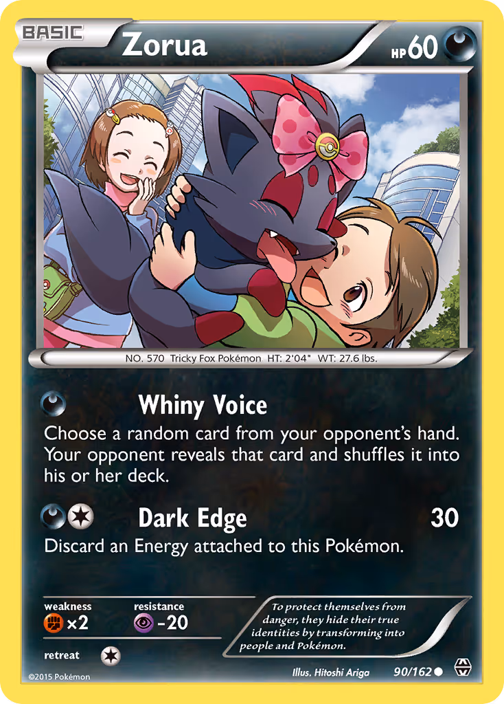 Zorua 90/162 Pokemon card