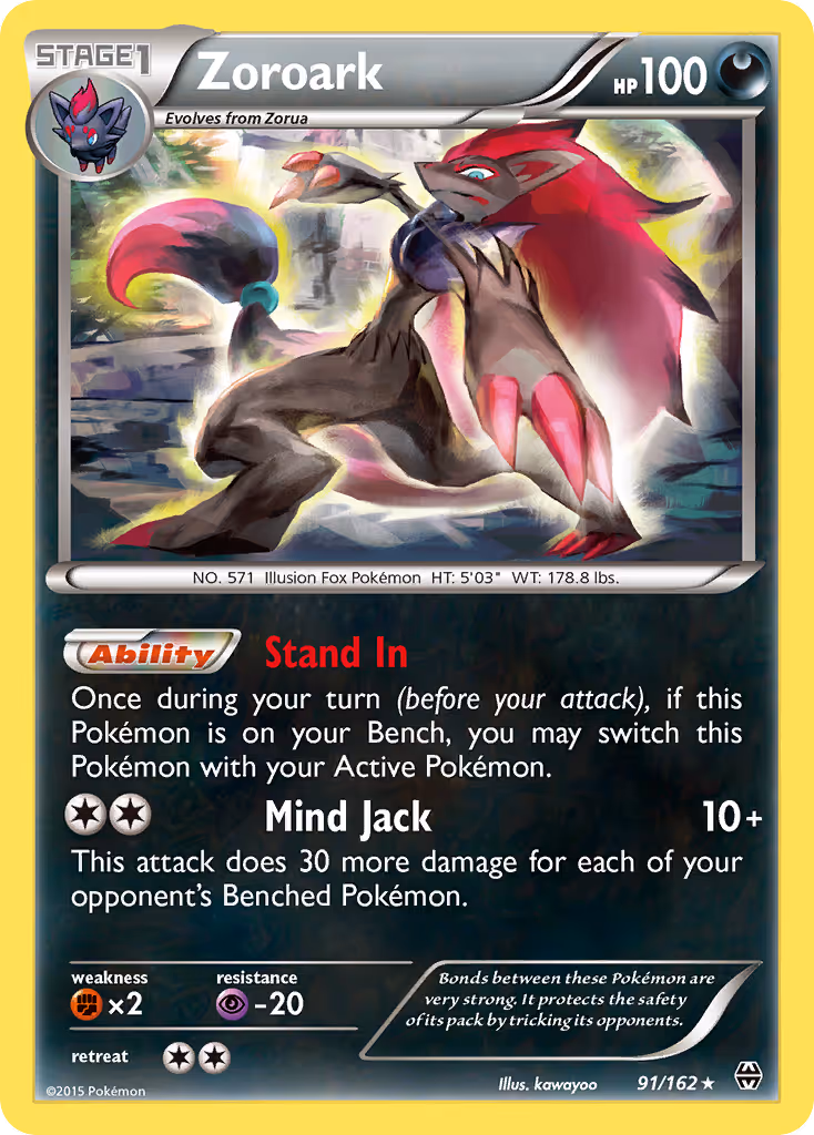 Zoroark 91/162 Pokemon card