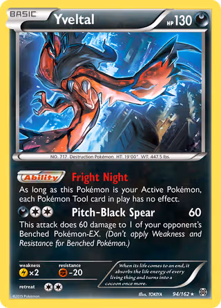 Yveltal 94/162 Pokemon card
