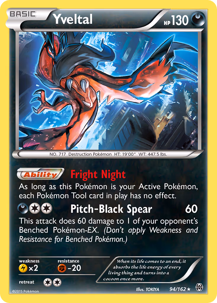 Yveltal 94/162 Pokemon card