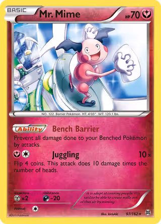 Mr. Mime 97/162 Pokemon card