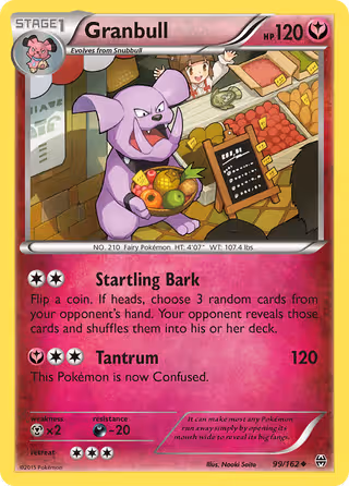 Granbull 99/162 Pokemon card