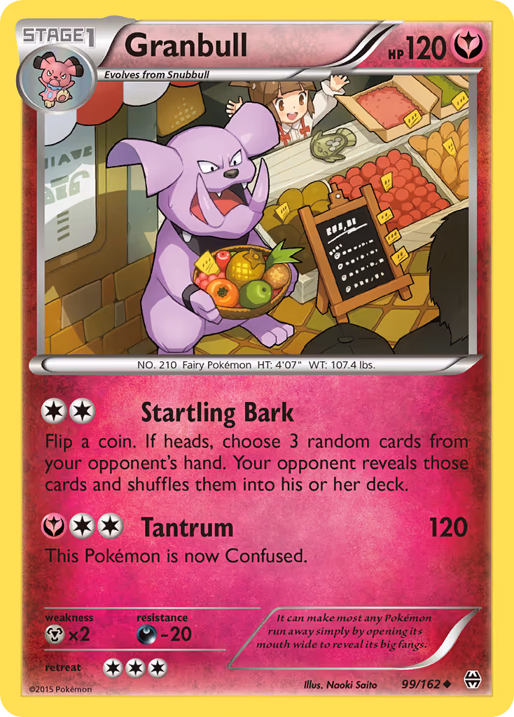 Granbull 99/162 Pokemon card
