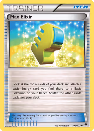 Max Elixir 102/122 Pokemon card