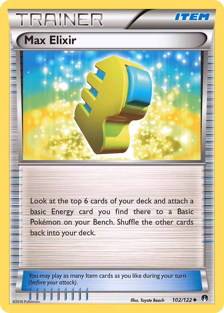 Max Elixir 102/122 Pokemon card
