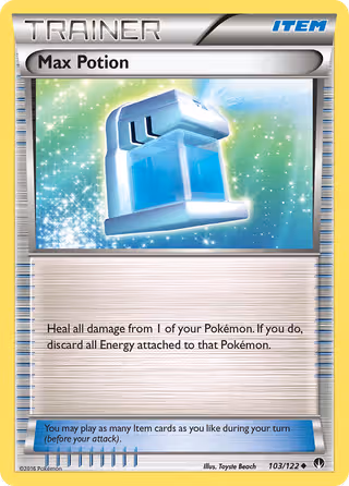 Max Potion 103/122 Pokemon card