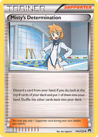 Misty's Determination 104/122 Pokemon card