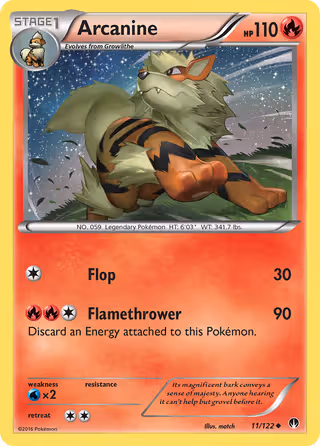Arcanine 11/122 Pokemon card