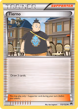 Tierno 112/122 Pokemon card